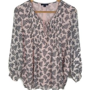 Tommy Hilfiger Large Printed Pink Chiffon Blouse